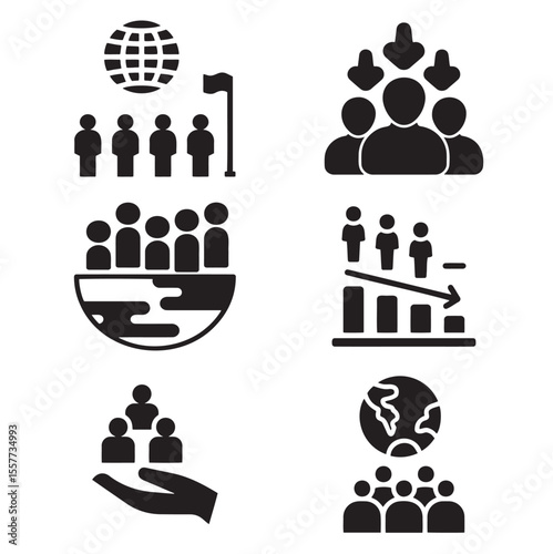Silhouette Crowd Illustration for World Population Day