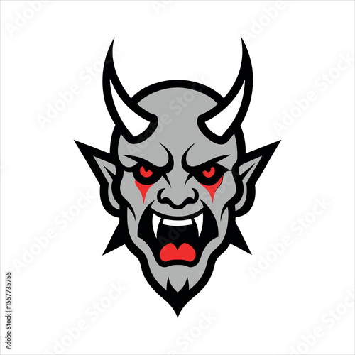 bull skull with red horns