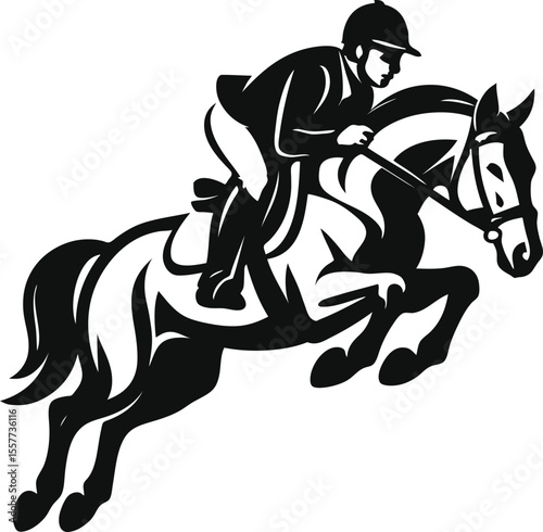 Horse Ride Scalable SVG Vector Graphic with Editable Paths and Layers for Web, UI Design, Digital Art, and Print Applications