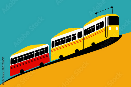 bus on the steep hills