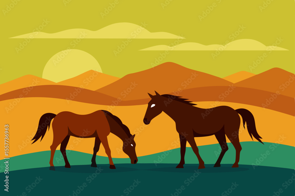 Fototapeta premium horses in the desert