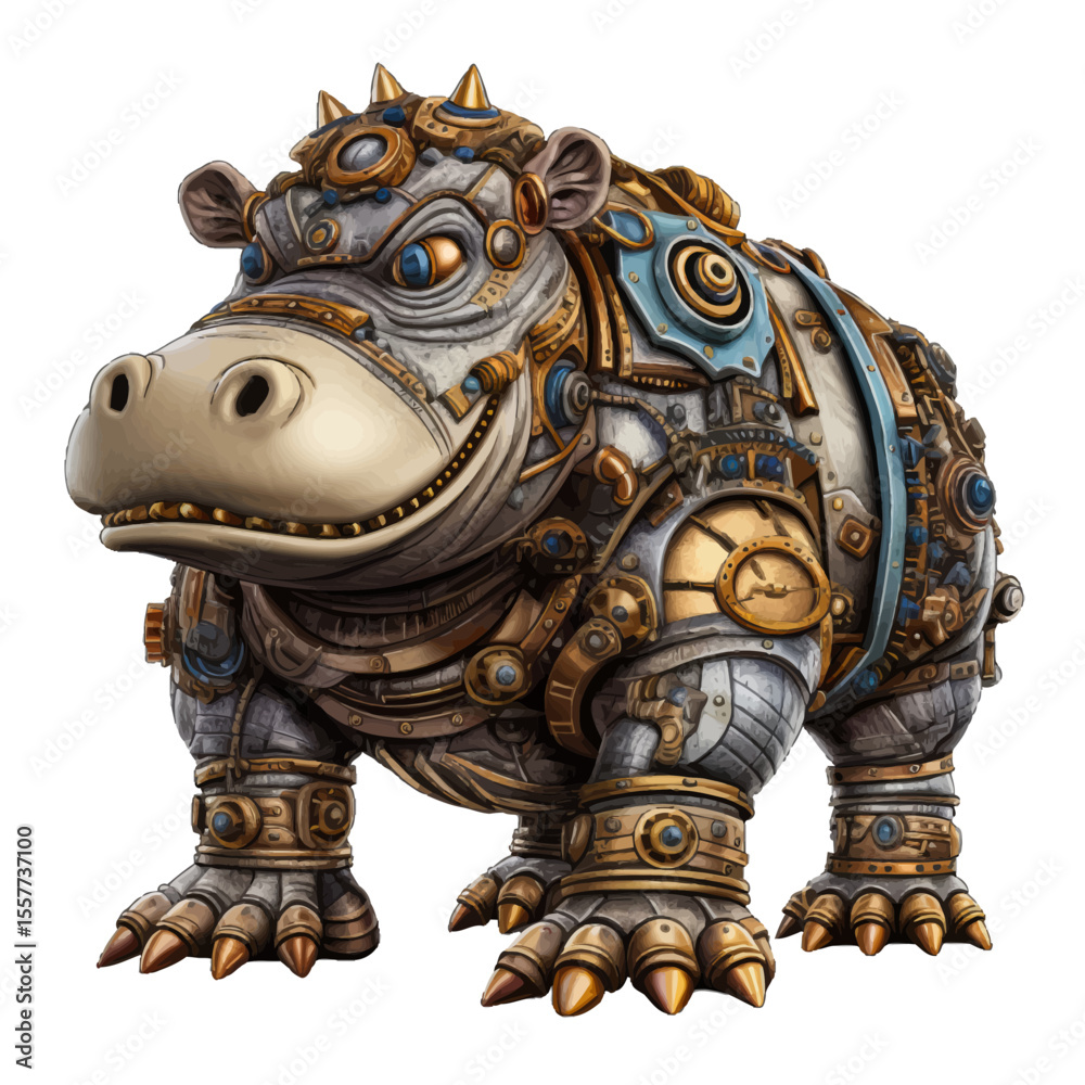 Fototapeta premium robot rhino steampunk