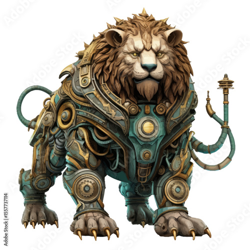 robot lion steampunk