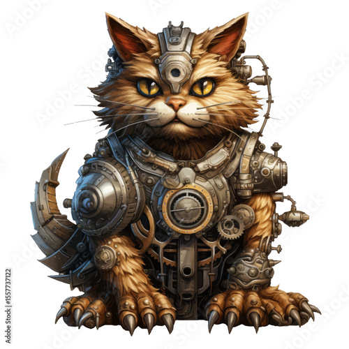 robot steampunk cat