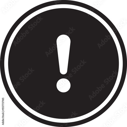 Exclamation mark icon. Caution and attention icon isolated on transparent background. Round warning or danger alert icon symbol. Warning sign with exclamation mark icon vector illustration.