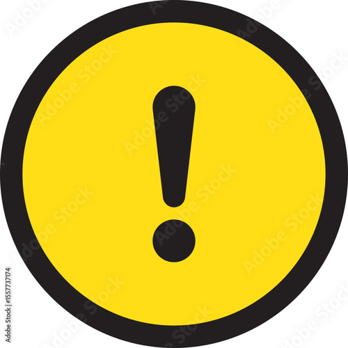 Exclamation mark icon. Caution and attention icon isolated on transparent background. Round warning or danger alert icon symbol. Warning sign with exclamation mark icon vector illustration.