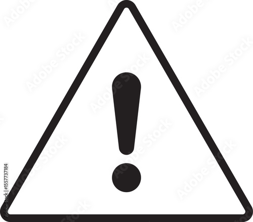 Exclamation mark icon. Caution and attention icon isolated on transparent background. Triangular warning or danger alert icon symbol. Warning sign with exclamation mark icon vector illustration.