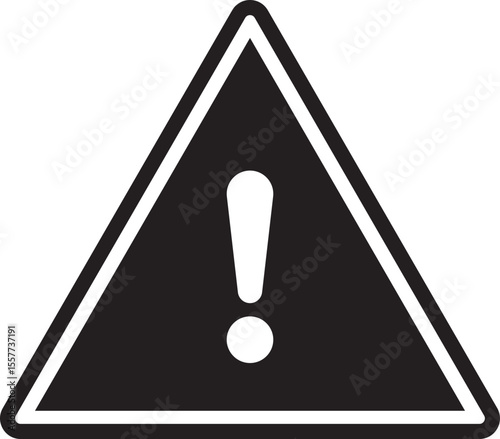 Exclamation mark icon. Caution and attention icon isolated on transparent background. Triangular warning or danger alert icon symbol. Warning sign with exclamation mark icon vector illustration.
