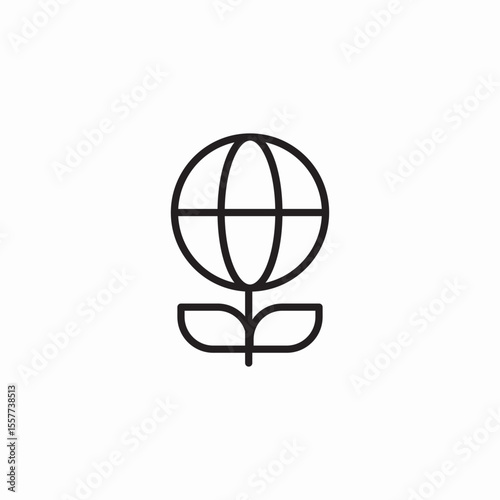 eco globe icon sign vector