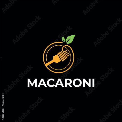 noodles macaroni logo design vector
