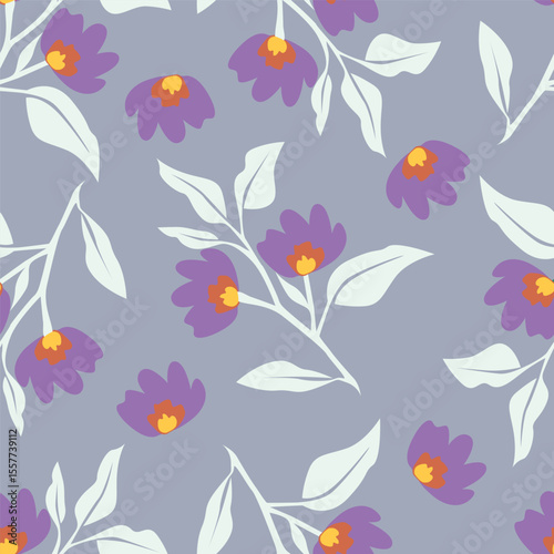 Cute feminine seamless watercolor pattern with little tiny wildflowers, hand drawn