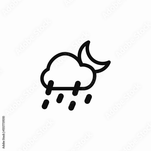 rainy night icon sign vector