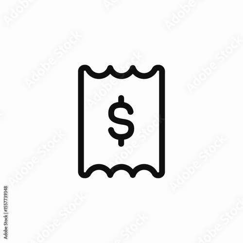 receipt transaction icon sign vector