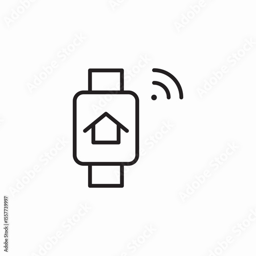 smart home watch icon sign vector