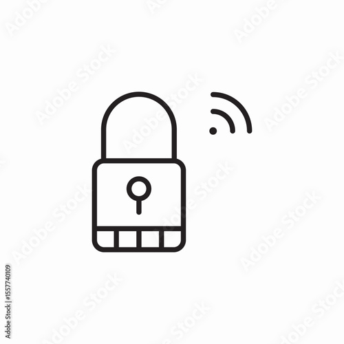 smart lock icon sign vector