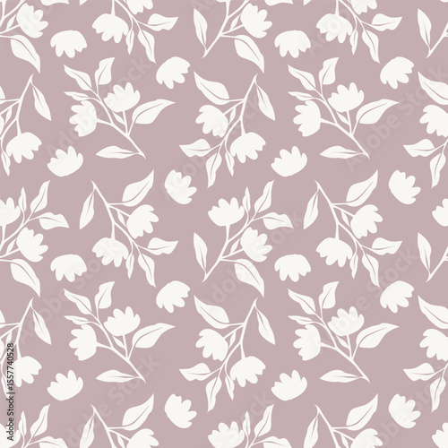 Cute feminine seamless watercolor pattern with little tiny wildflowers, hand drawn