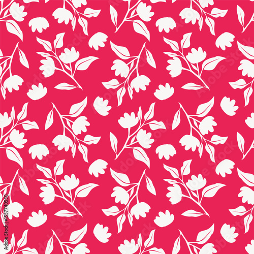 Cute feminine seamless watercolor pattern with little tiny wildflowers, hand drawn