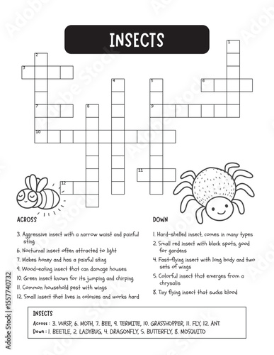 Animal crossword puzzle for kids