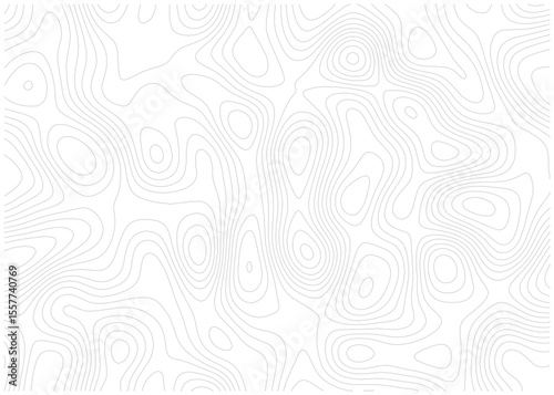 Topographic map with contour lines representing elevation changes