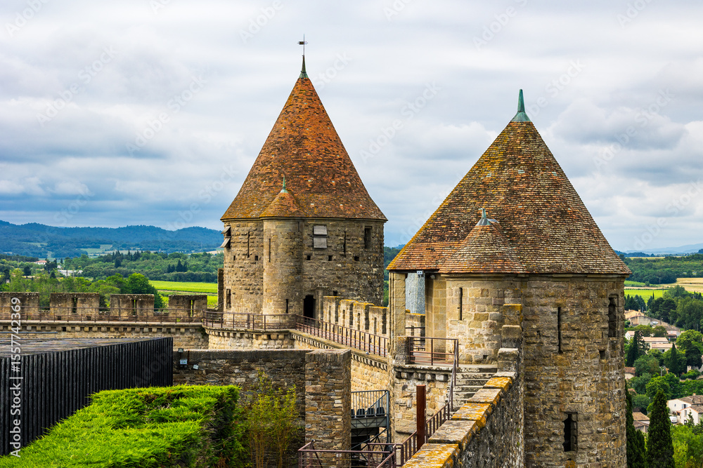 Fototapeta premium Towers of the Inner Wall of the Cité de Carcassonne