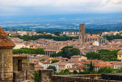 Panoramic View of the Bastide Saint-Louis Dominated by the Church of Saint-Vincent from the Cité de Carcassonne