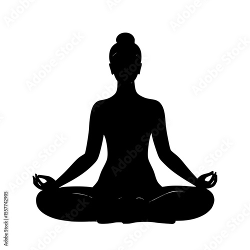 silhouette of a woman meditating