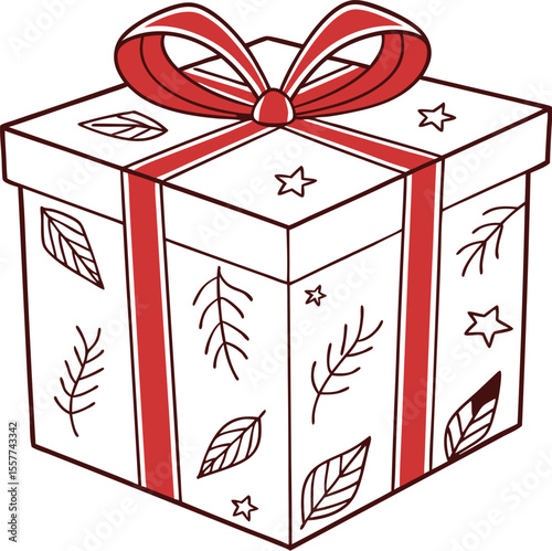 gift box with red ribbon on transparent background
