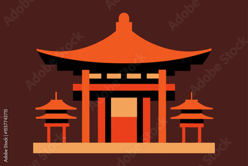 vector illustration of a temple