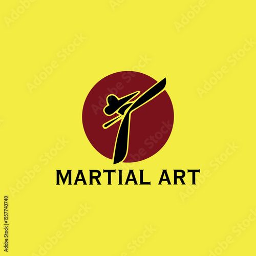 mma martial arts studio logo design vector
