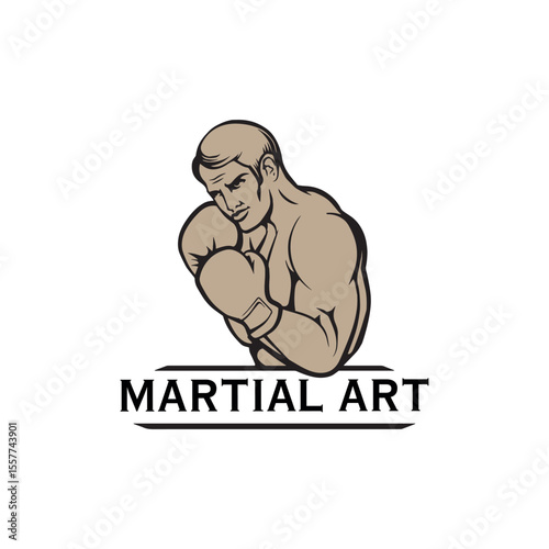 mma martial arts studio logo design vector