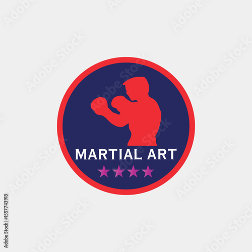 mma martial arts studio logo design vector