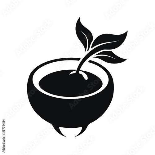 beetroot soup silhouette vector graphic black