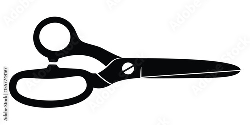 a black silhouette of tailor's shears or scissors, perfect for sewing, crafting, cutting, and textile-related themes
