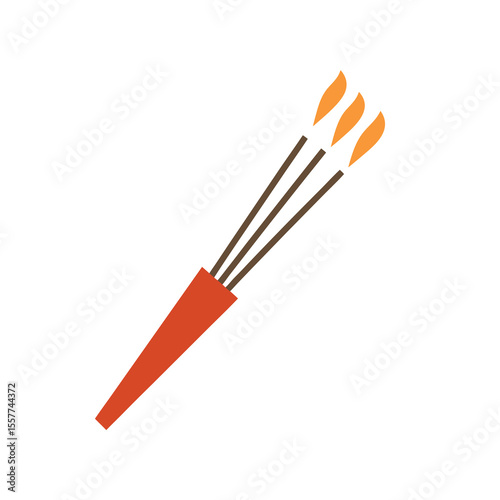 Orange Incense Sticks with Flames