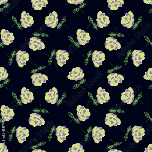 Trendy Floral pattern in the many kind of flowers. Tropical botanical Motifs scattered random. Seamless vector texture. For fashion prints. Printing with in hand drawn style on peach background