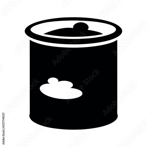 mushroom soup vector silhouette art black icon