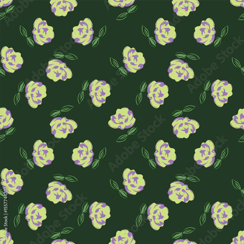 Cute feminine seamless watercolor pattern with little tiny wildflowers, hand drawn