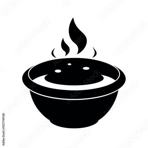 fasolada soup black silhouette vector graphic