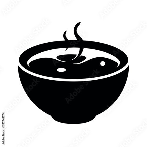 fasolada soup black vector art flat style