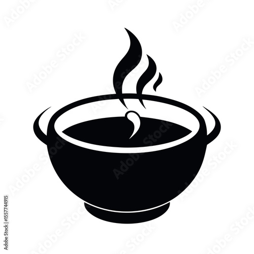fasolada soup black filled silhouette vector