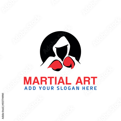 mma martial arts studio logo design vector