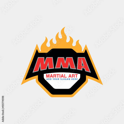 mma martial arts studio logo design vector