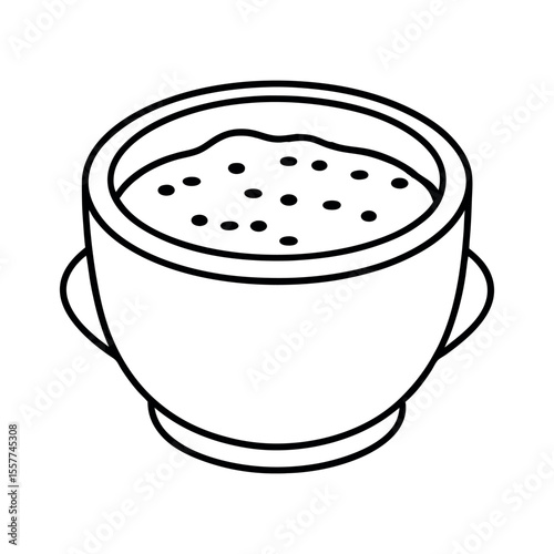 corn chowder soup white vector outline image