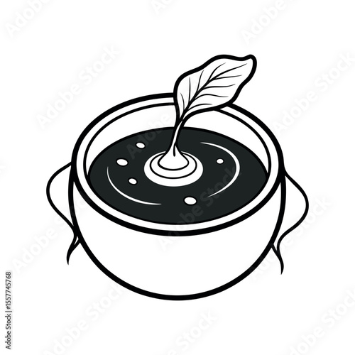 beetroot soup white background outline drawing