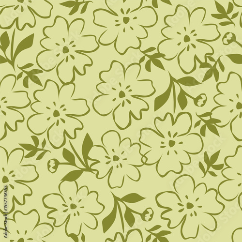 Cute feminine seamless watercolor pattern with little tiny wildflowers, hand drawn