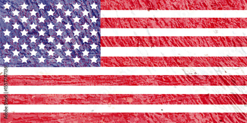Closeup bendera Amerika grunge. Closeup of grunge American flag. united states flag. vector illustration