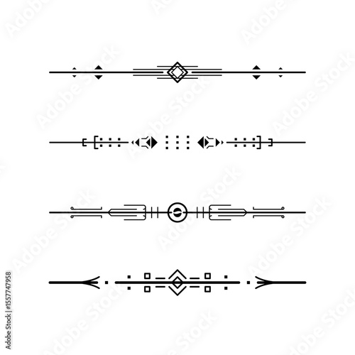 Set Black Simple Line Collection Doodle Border Elements Vector Design Style Sketch Isolated Illustration For Banner
