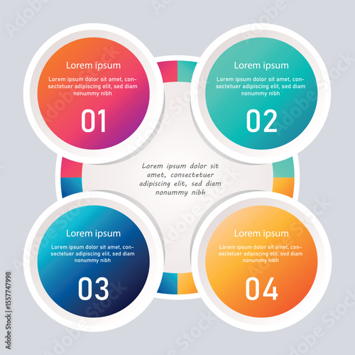 Infographic options banner vector template for business web design process and presentation