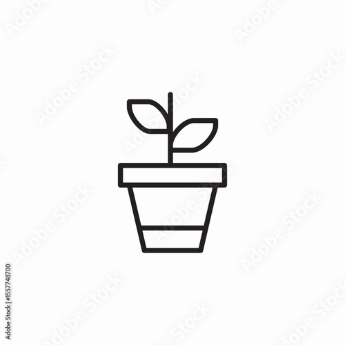 flower pot icon sign vector