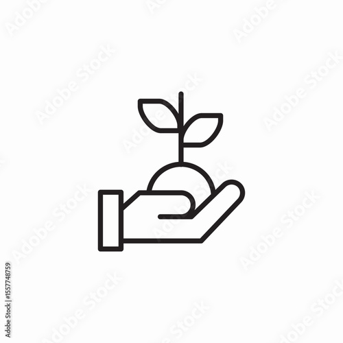 green planting icon sign vector